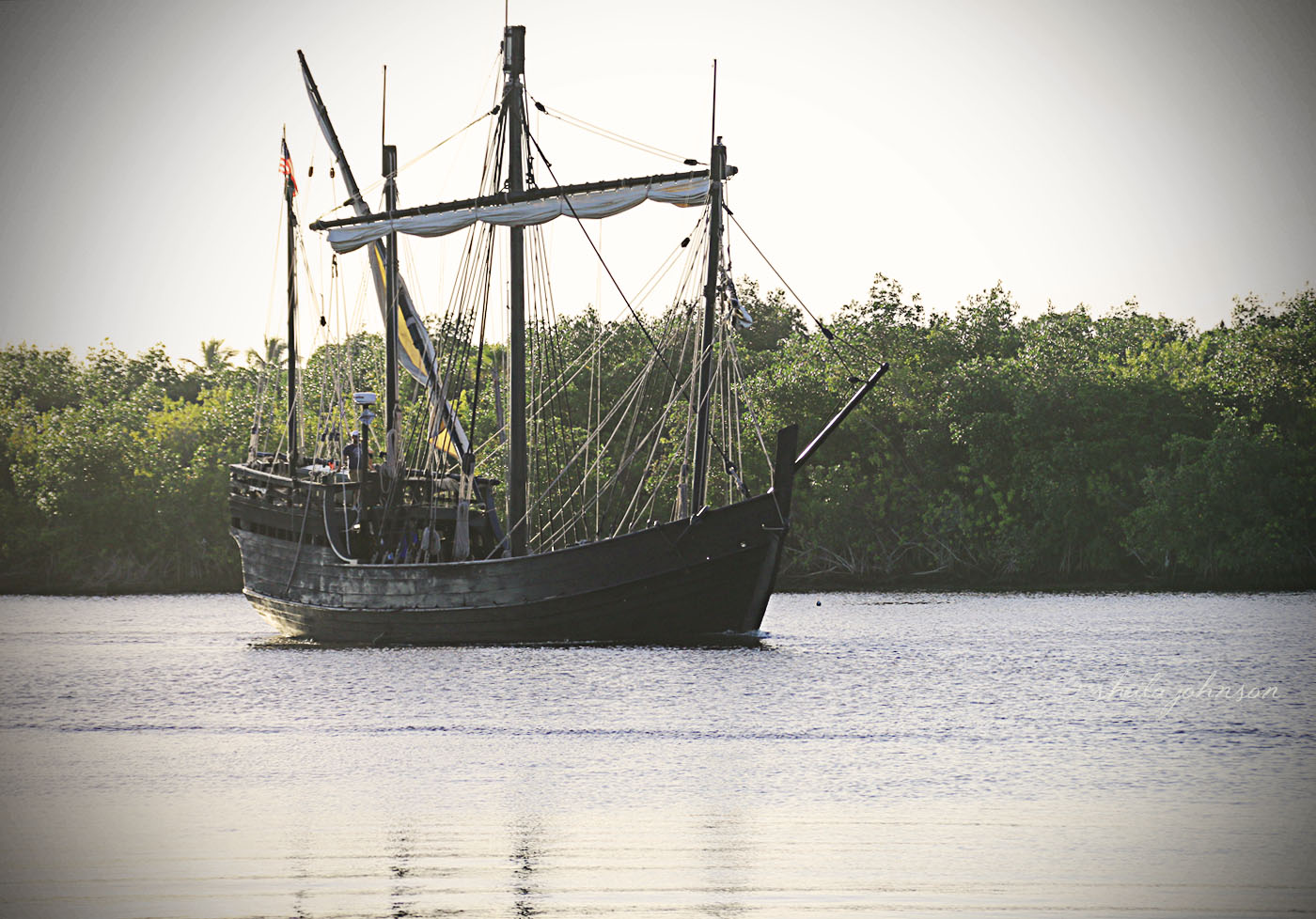 How Surprised Would You Be To Walk Onto A Dock In Florida And See A Replica Of Columbus' Nina Floating By? That's Exactly What Happened! If True To History, The Nina Is Much Smaller Than I Had Imagined -- Maybe 50 Feet Or So.